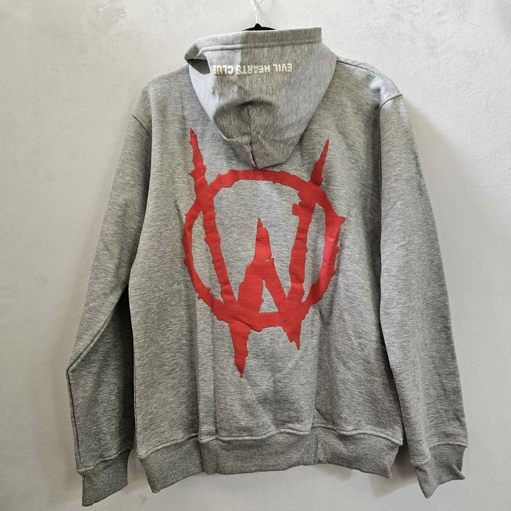 Evil Hearts Club Sweatshirt Sweater Men's XL Grey‎ Hoodie Evil Skater Retro NWT
